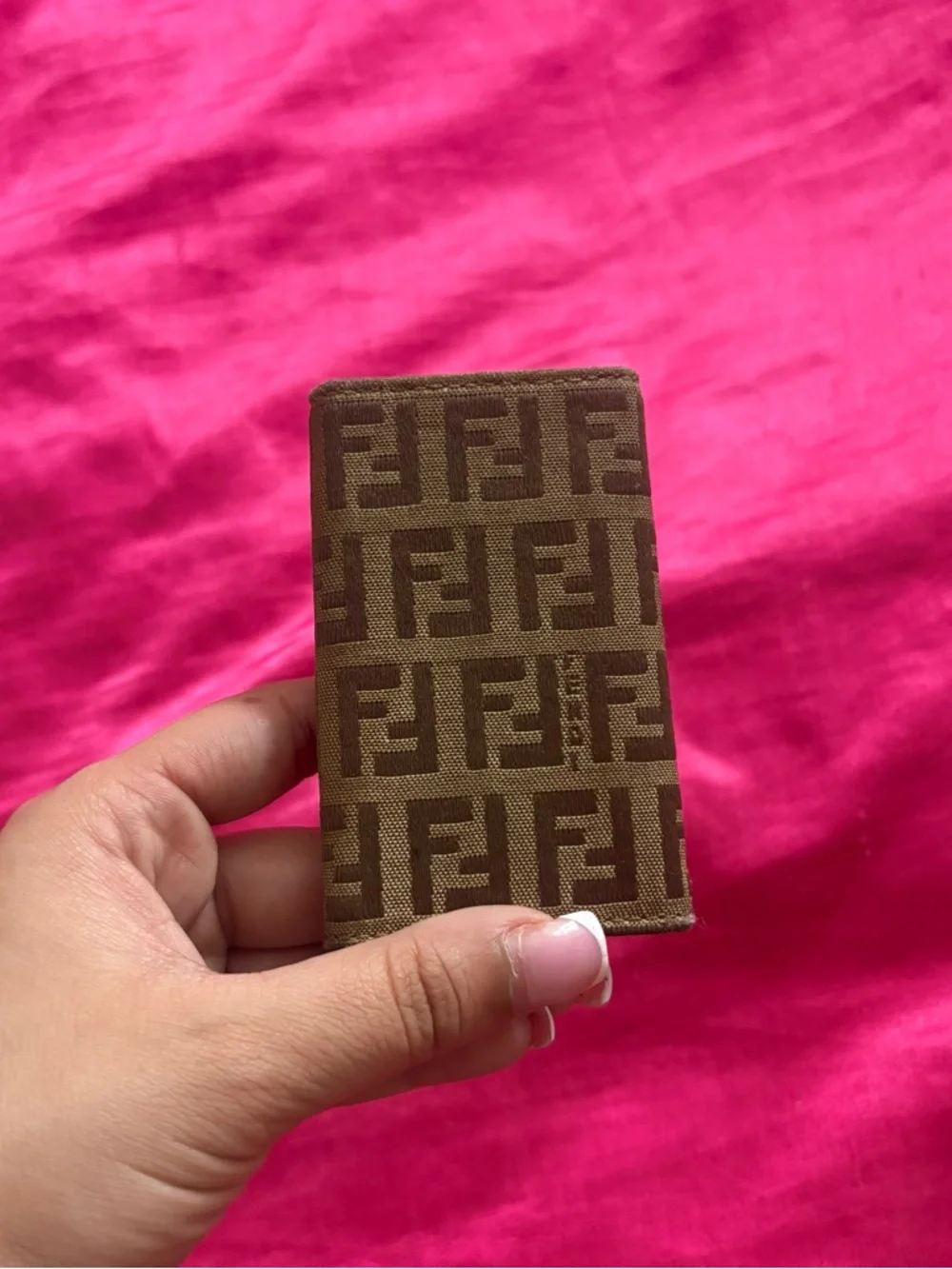 Fendi Zucca Key Holder Wallet Brown FF Monogram - Picture 2 of 5
